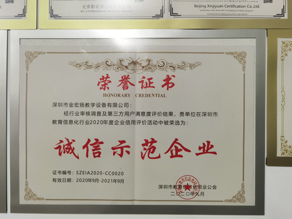 诚信示范企业（2020）